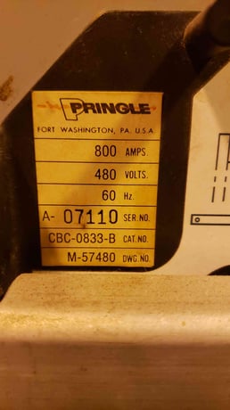 800 Amps, General Electric, AV-Line Switchboard w/Pringle Disconnect Switch, 3 Phase, 4-Wire, - Image 6