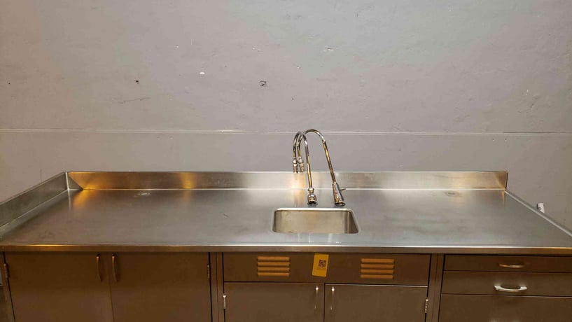 Kewaunee, Stainless Steel Lab Casework Benches w/2 Faucet Doors & Drawers, 96" L x 31" width x 36" H - Image 4