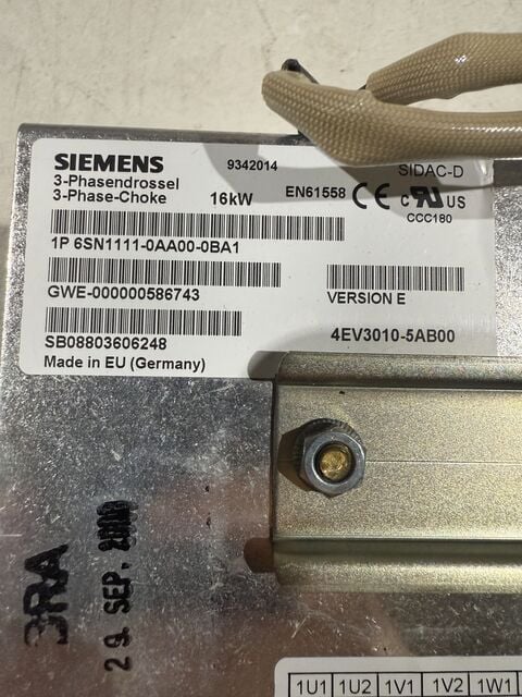 Siemens #1P6SN1111-0AA00-0BA1, Transformer, 3 Phase, 16 kW, New - Image 2