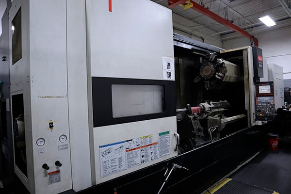Mazak #Cybertech-4500M, CNC Lathe, 33.8" Swing, 21" Chuck, 5.5" Bar, 31.88" Turn diameter, 120" Cut length - Image 1