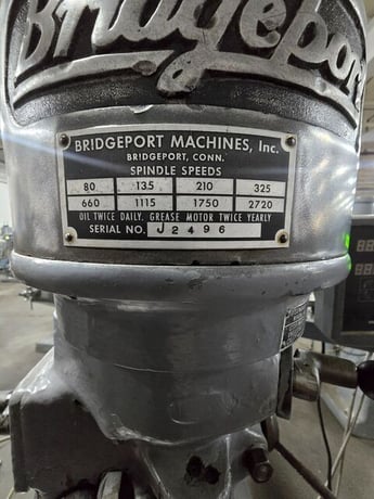 Bridgeport #Series-I, vertical knee mill, 9" x42"tbl., 1 HP step pully head, 2-Axis digital read out, 80-2720 - Image 5