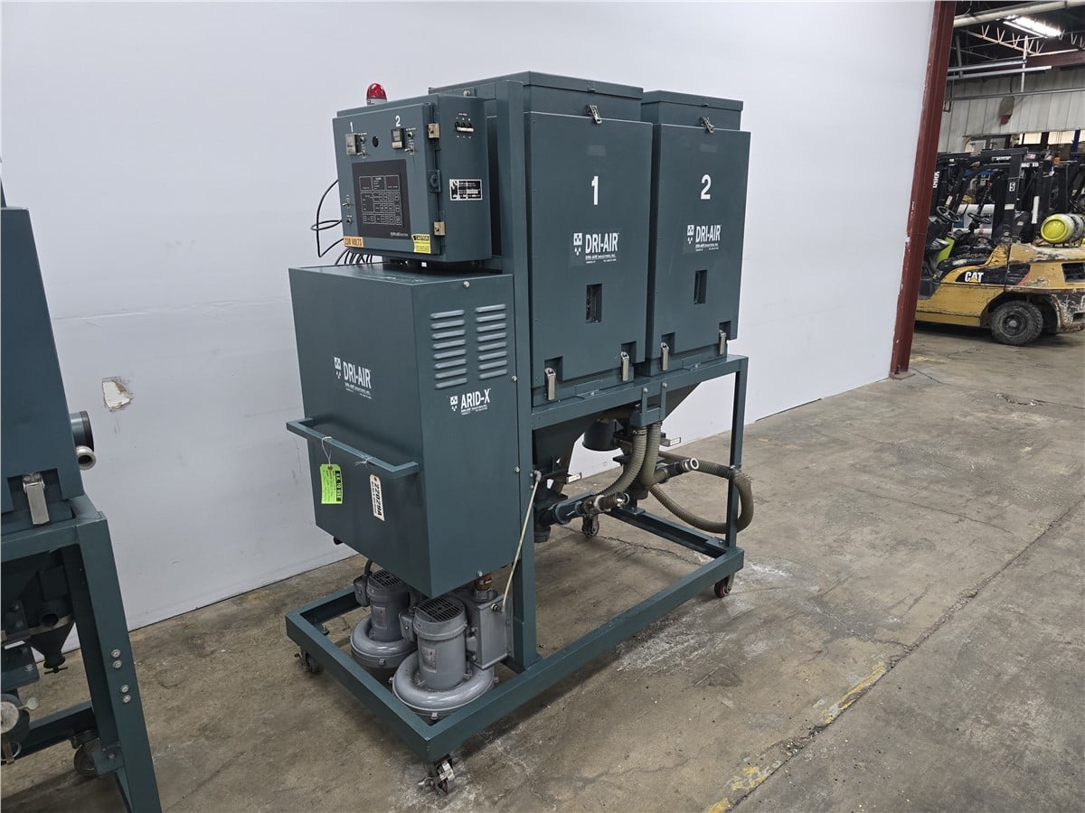 100 cfm, Dri-Air #ARID-X-100PDII, air dryer, dual hoppers, on casters - Image 1