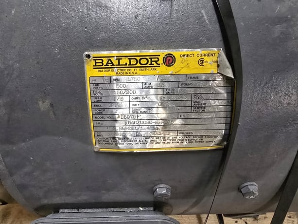 75 HP 1750 RPM Baldor D5075P, Frame 366AT, 500 VA, 150/300 VF - Image 2