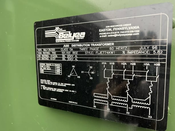 700 KVA 4152 Primary, 415 Secondary, Belyea 96J13900, 3 phase, padmount transformer - Image 5
