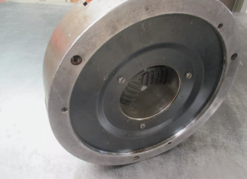 12" 3-Jaw universal flat back lathe chuck with ID & outside dimension jaws & wrench - Image 7