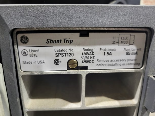 2500 Amps, ABB Power Break, SSD25B210, 3-pole circuit breaker, 600 Volts - Image 4