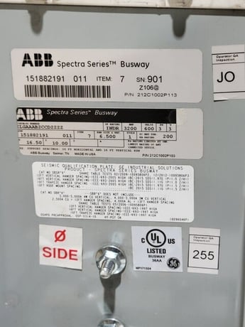 3200 Amps, ABB, 212C1002P113, Spectra Series Busway, 300 Volt 3 Phase 3 Watt Indoor - Image 8