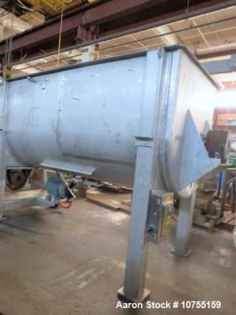 270 cu.ft. Stainless Steel Double ribbon blender, 75 HP, center discharge, non-jacketed trough approx. 144" L - Image 2