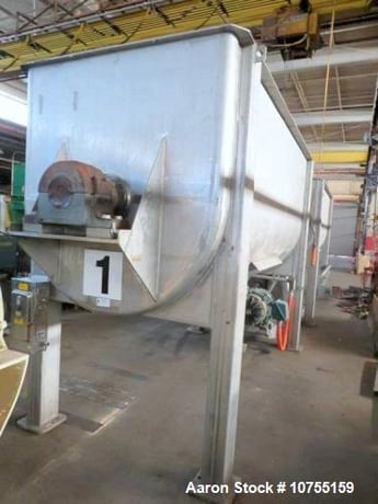 270 cu.ft. Stainless Steel Double ribbon blender, 75 HP, center discharge, non-jacketed trough approx. 144" L - Image 3