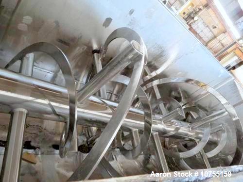 270 cu.ft. Stainless Steel Double ribbon blender, 75 HP, center discharge, non-jacketed trough approx. 144" L - Image 4