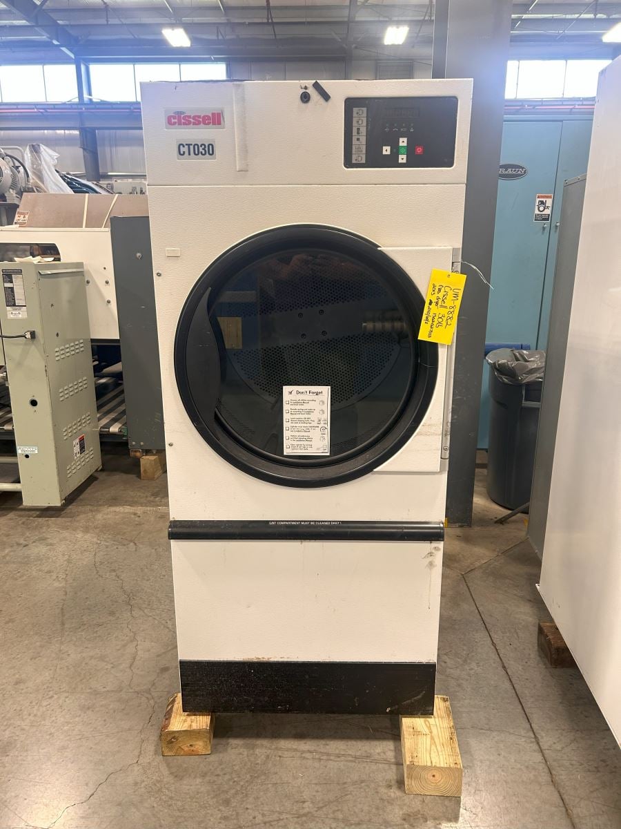30 Lb. Cissel #CT030NREF6A2W01, Natural Gas Heated Dryer, Open Pocket, Reversing Cylinder, 73000 BTU/hr., 240 - Image 1