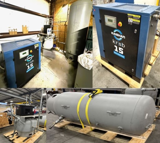 Kaishan, Single-Stage Rotary Air Compressor, Full System, Belt Driven, 240 V, 2021 - Image 1