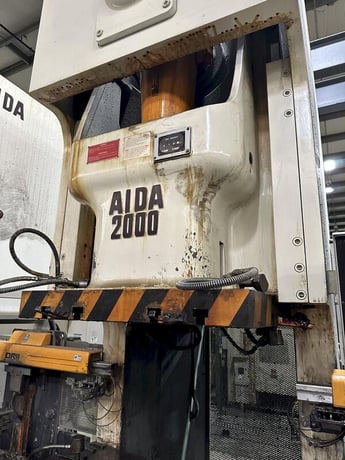 220 Ton, Aida #NC1-2000(2), single crank gap frame press, 9.84" stroke, 17.72"Shut Height, 4.33"adj., 25-50 - Image 7