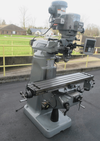 Bridgeport, vertical mill, 9" x48" table, 2/3 HP, Newall digital read out, Servo feed, Kurt vise - Image 3