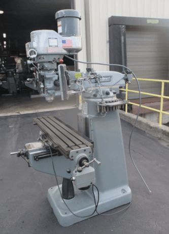 Bridgeport, vertical mill, 9" x48" table, 2/3 HP, Newall digital read out, Servo feed, Kurt vise - Image 4