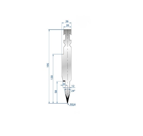 Flattening Blade, Eurostamp Part No. 1254 @ 550mm 24° 12mm flattening blade, segmented, new - Image 1