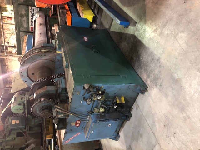 40000 lb. Rowe #40072-DSJ, Mandrel Uncoiler, 82.5" Mandrel face, 20" ID x 84" outside dimensions Coil, 10 HP - Image 1