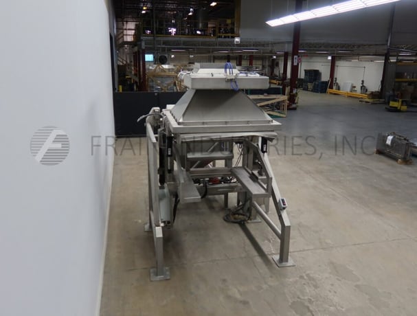 Ghazarian Welding Inc #2-STAGE, Tote Dump, 304 Stainless Steel, w/ surge hopper & vibratory conveyor, 48" x - Image 3