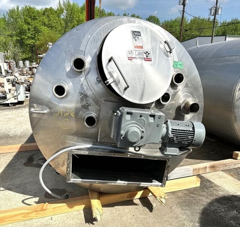 600 gallon Walker #PZ-CB, Stainless Steel jacketed mix tank / kettle, 4' 3" diameter x 6' T/T, 75 psi @ 320&deg;F - Image 3