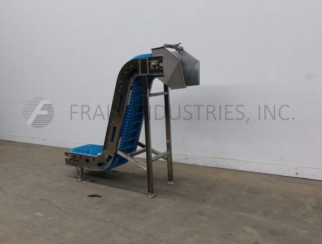 Ghazarian Welding Inc, incline/cleated feeder, 18" x 110" food grade conveyor belt, 3" cleat height, 30" L @ - Image 5