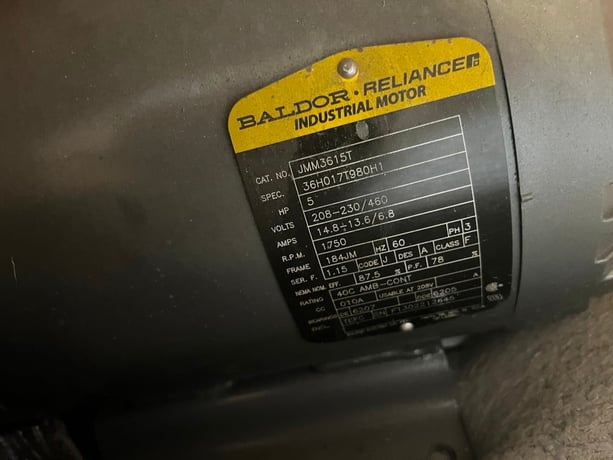 5 HP 1750 RPM Baldor JMM3615T, Frame 184JM, 208-230/460 Volts - Image 1