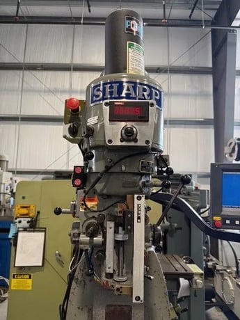Sharp #HMV, CNC vertical mill, 10" x50"tbl., 3 HP, 38" X, 16.5"Y, 17" Z, R8, 60-4200 RPM, Acu-Rite MillPwr - Image 6