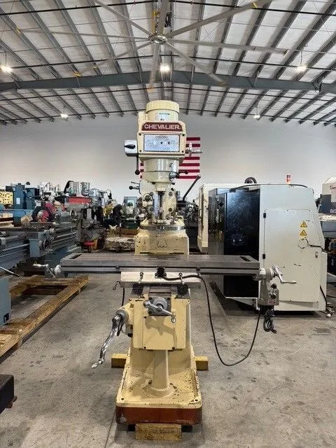Chevalier #KM-3VS, vertical mill, 10" x50" tbl., 3 HP, 33.5" X, 12" Y, 16" Z, 60-4200 RPM, R8 - Image 1