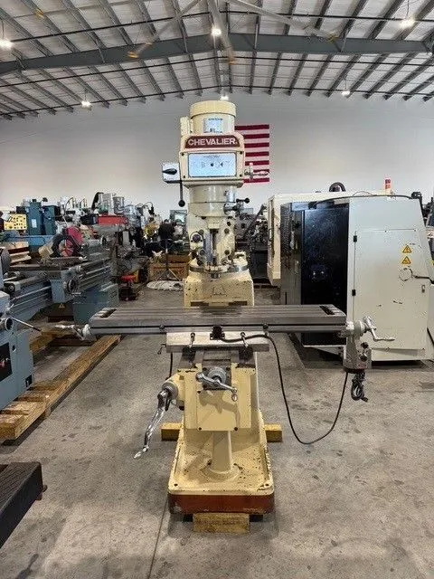 Chevalier #KM-3VS, vertical mill, 10" x50" tbl., 3 HP, 33.5" X, 12" Y, 16" Z, 60-4200 RPM, R8 - Image 2