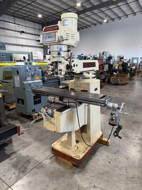 Chevalier #KM-3VS, vertical mill, 10" x50" tbl., 3 HP, 33.5" X, 12" Y, 16" Z, 60-4200 RPM, R8 - Image 3