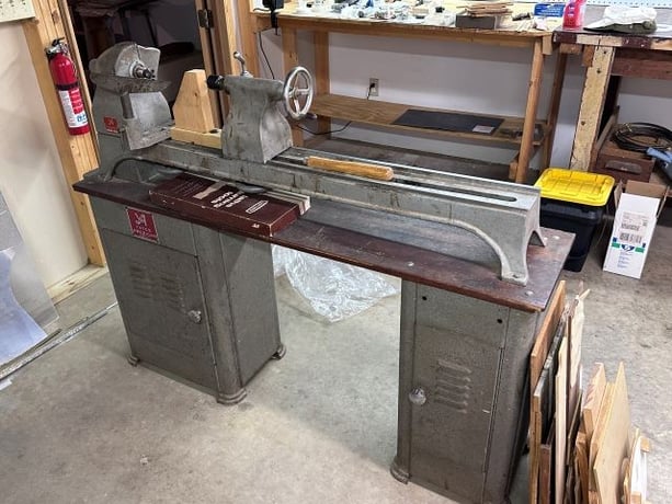 17" x 42" YATES-AMERICAN, on a 6x2x3' bench. Engineers hobby machine.3/4hp. Wired 110. 12" adjustable tool - Image 2