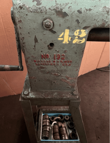 18 gauge Niagara #192 Beader-Geared, 13-3/4" throat, 2-13/16" roll diameter, 2" lgth, w/beading gage & rolls - Image 2