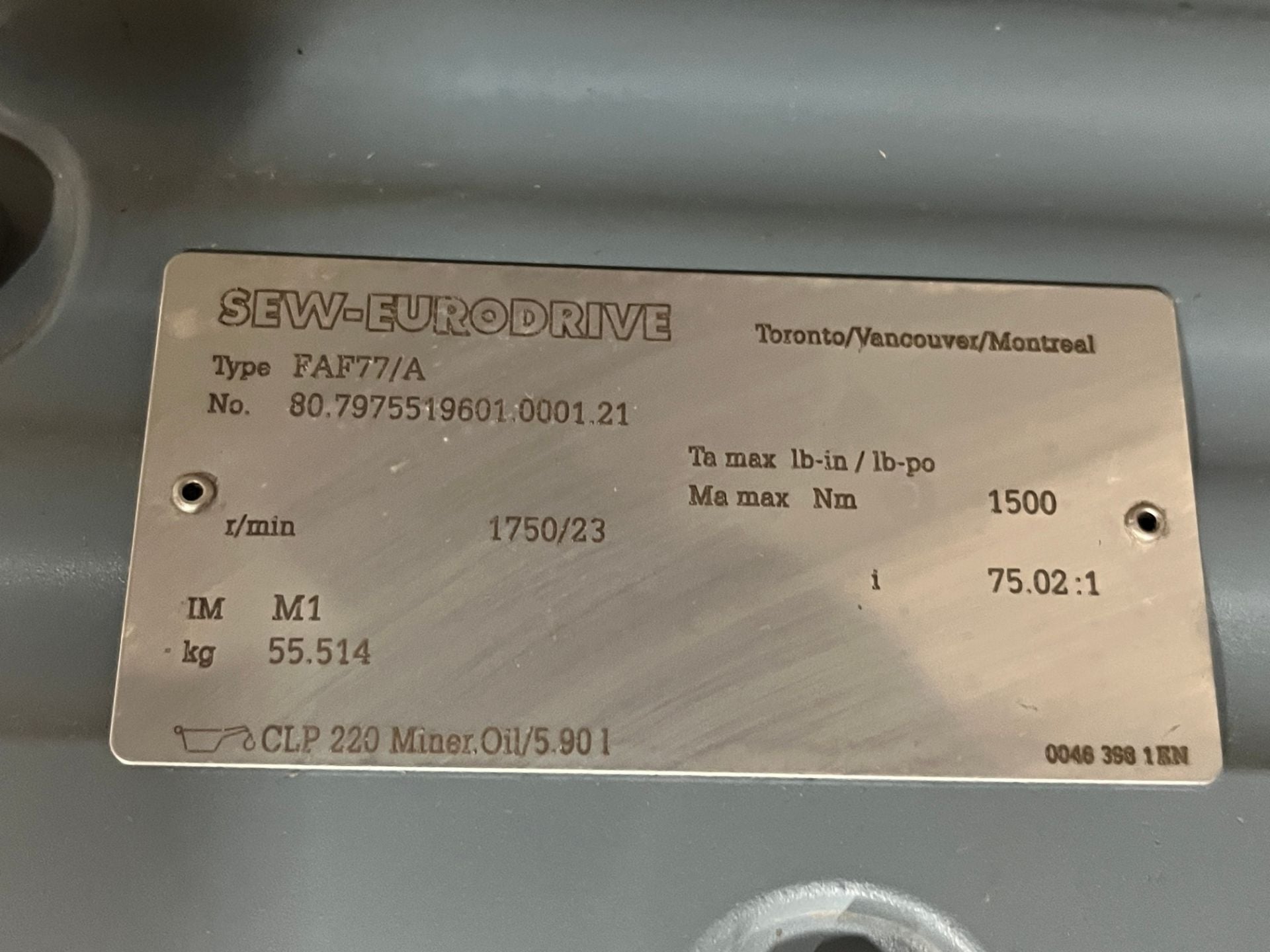Sew-Eurodrive #FAF77/A, new spare, 2023 - Image 2