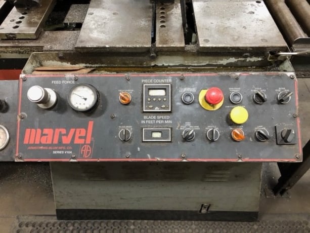 10" x 10" Marvel #V10A2, vertical tilt frame automatic feed band saw, 3 HP - Image 1