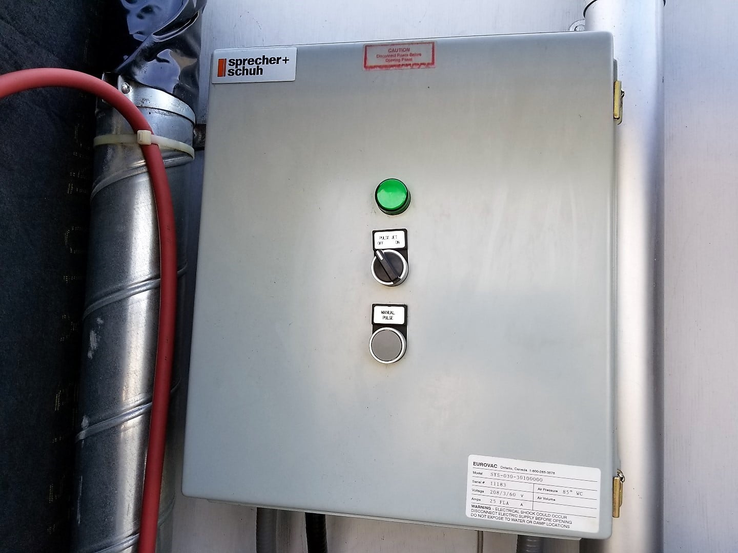 388 CFM, Eurovac #SYS-030-301, industrial central vacuum system, 10 HP, 18" diameter cyclone separator, 10" - Image 7