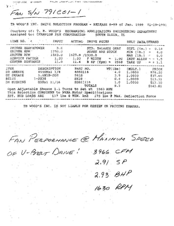 Champion #182, fan, Class 2, Arr 10, Crocker-Wheeler rotation, backward inclined non-overload wheel - Image 9