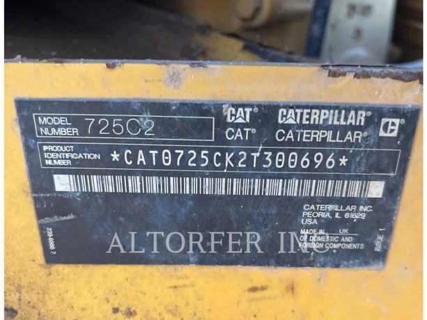 Caterpillar 725C2, Articulated Truck, 5988 hours, S/N: 2T300696, 2019 - Image 6
