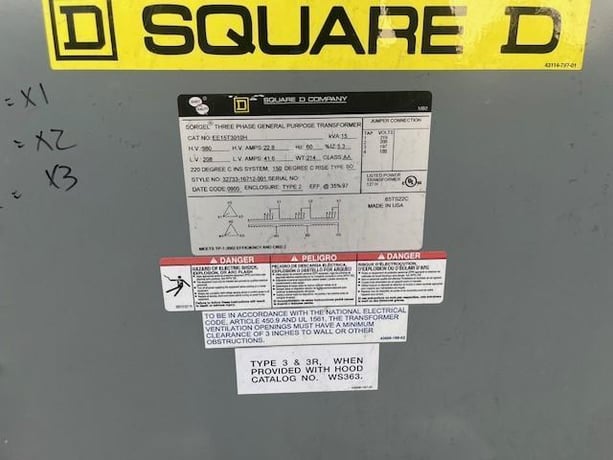 15 KVA Square D #WS363, Weathershield, Nema 3R - Image 2