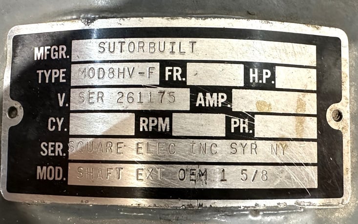 Sutorbilt #8HV-F, Blower, Bare Shaft, 4.5" diameter Inlet/Outlet - Image 7