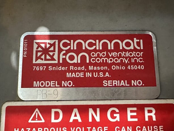 Cincinnati Fan #PB-9, Blower, cast aluminum, 4.5" diameter Inlet, 4" diameter Outlet, 0 HP, 3450 RPM - Image 4