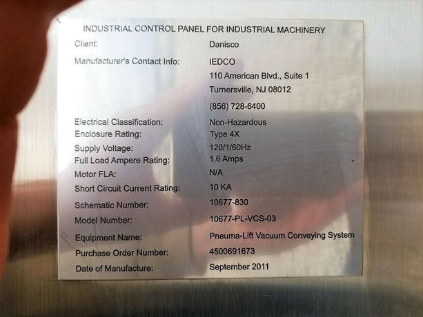 IEDCO, pneuma-lift col, Parts Only, 100-120/230-240 V. - Image 10