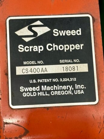 Sweed #CS400AA, Scrap Chopper, 0.75 HP, 1725 RPM, 115/208-230 V - Image 2