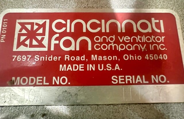 Cincinnati Fan #PB-10A, Blower, Cast Aluminum Housing, 5.5" diameter Inlet, 5" diameter Outlet, 1 HP, 3450 - Image 7