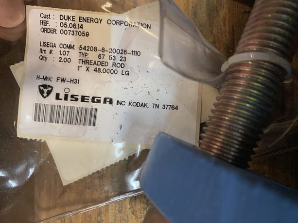 Lisega #54208-8-20026-1110, Constant Pipe Hangers, 1" x 48" Threaded Rod & Eyelet - Image 8