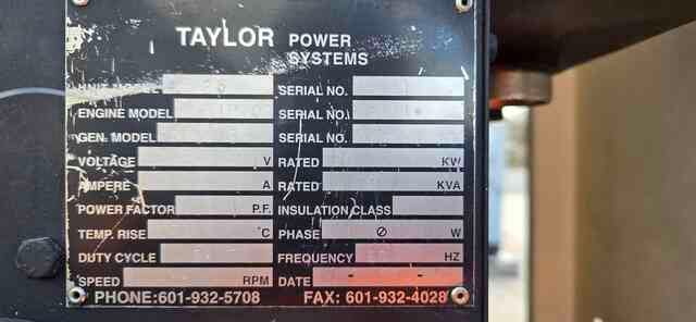 20 KW Taylor, Diesel Generator, Isuzu 4LE1 engine, 516 hours, 1 phase, 240 Volts - Image 3