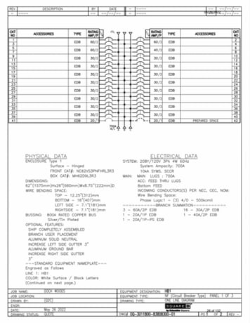 600 Amp. Square D, Panelboard, 120/208Y Volts, 600A 700A NF Panelboard Loaded NEW 14 Breakers Installed - Image 9