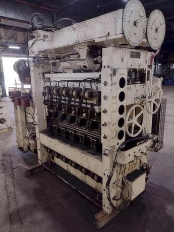 60" x .064" Maust #60x1-1/4, 6-high backed up precision leveler, 17 straightening rolls, manual crank adj. - Image 7