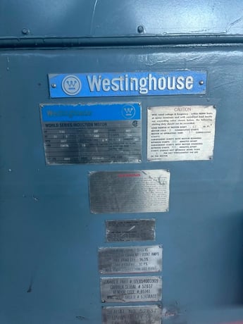 1750 HP 3577 RPM Westinghouse, Frame 4011, WPISB, 1.15 service factor, 4160 Volts - Image 2