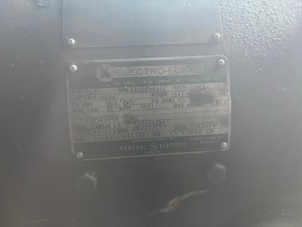 75 HP 1750/2100 RPM General Elecric, Frame CD366AT, DPFG-BV, 240 VA, 150 VF - Image 2