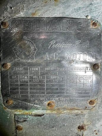 100 HP 1185 RPM Reliance, Frame 5085, TEFC, 440 Volts - Image 1