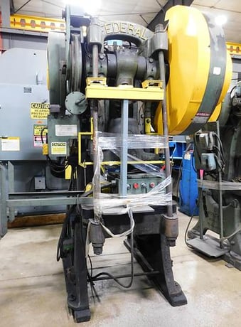 70 Ton, Federal #6, OBI press, 5" stroke, 13.5" throat, 13" die space, 3" ram, 45 SPM, air clutch & brake - Image 1